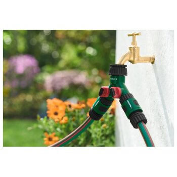 PARKSIDE® Gartenspritze / Y-Stück / 2-Wege-Ventil / Gartenbrause - mit Anschluss-Set, Basis-Spray-Set 13-15mm - B-Ware neuwertig