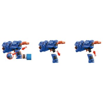 Playtive Soft Dart Pistole Dinosaurier inklusive 10 Schaumstoffpfeilen (Blau) - B-Ware neuwertig
