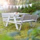 roba Kinder Outdoor Sitzgruppe Picknick mit Rückenlehnen, Kindersitzgruppe mit 4 Plätzen, aus wetterfestem Holz, grau - B-Ware gut