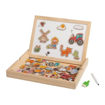 lupilu® Schließfach-Spiel / Magnetbox Bauernhofpuzzle / Magnetbox Zahlen und ABC - B-Ware
