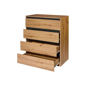 LIVARNO® Kommode 4 Schubladen Genf, Eiche Artisan - B-Ware neuwertig