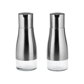 SILVERCREST® Salz- und Pfeffermühlen-Set / Essig- und Ölspender-Set / Reibe (Essig- und Öl Spender) - B-Ware neuwertig