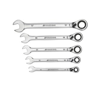PARKSIDE® Gabel- und Ratschen-Ringschlüsselsatz, 5-teilig / 6-teilig (Ratsche u. Umschaltung) - B-Ware sehr gut