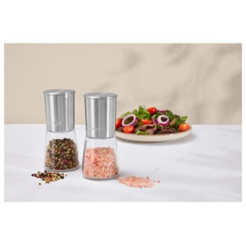 SILVERCREST® Salz- und Pfeffermühlen-Set / Essig- und Ölspender-Set / Reibe (Salz- und Pfeffermühle) - B-Ware sehr gut
