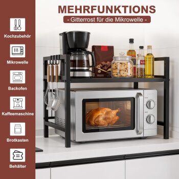 Ribelli Regal für Mikrowelle, 2-stufig, schwarz - B-Ware sehr gut