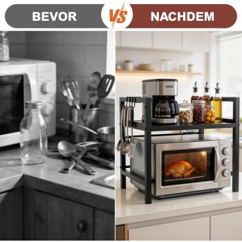 Ribelli Regal für Mikrowelle, 2-stufig, schwarz - B-Ware sehr gut