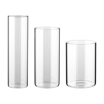 LIVARNO® 3-teiliges Glas-Vasen-Set, zylindrisch,...