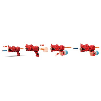 Playtive Soft Dart Pistole Dinosaurier inklusive 10 Schaumstoffpfeilen (Rot) - B-Ware sehr gut