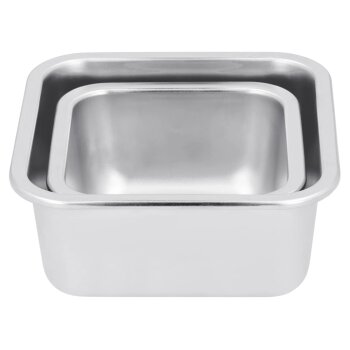SILVERCREST® Edelstahl-Frischhaltedosen-Set (Quadratisch, Silber/Schwarz) - B-Ware neuwertig