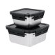 SILVERCREST® Edelstahl-Frischhaltedosen-Set (Quadratisch, Silber/Schwarz) - B-Ware neuwertig