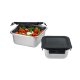 SILVERCREST® Edelstahl-Frischhaltedosen-Set (Quadratisch, Silber/Schwarz) - B-Ware neuwertig