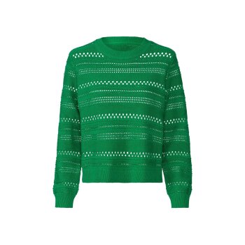 esmara® Damen-Pullover, mit Lochstrick, M, grün - B-Ware neuwertig