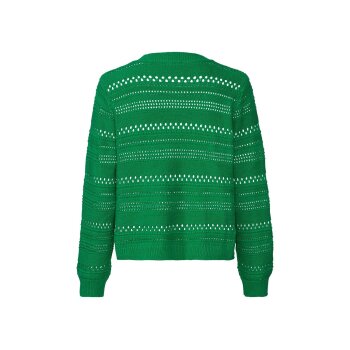 esmara® Damen-Pullover, mit Lochstrick, M, grün - B-Ware neuwertig