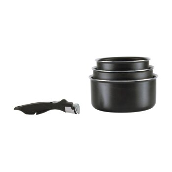 CRIVIT Aluminium-Kochgeschirr-Set 4-teilig, mit abnehmbarem Griff (Topfset) - B-Ware Transportschaden Kosmetisch