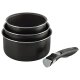 CRIVIT Aluminium-Kochgeschirr-Set 4-teilig, mit abnehmbarem Griff (Topfset) - B-Ware Transportschaden Kosmetisch