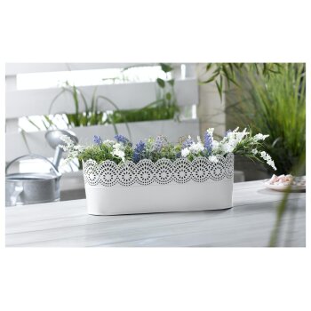 LIVARNO home Blumentöpfe Nostalgie, für innen und außen (oval groß weiß) - B-Ware Transportschaden Kosmetisch