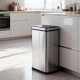 Ribelli Sensor-Mülleimer, aus Edelstahl, 50 L, silber - B-Ware neuwertig