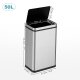 Ribelli Sensor-Mülleimer, aus Edelstahl, 50 L, silber - B-Ware neuwertig