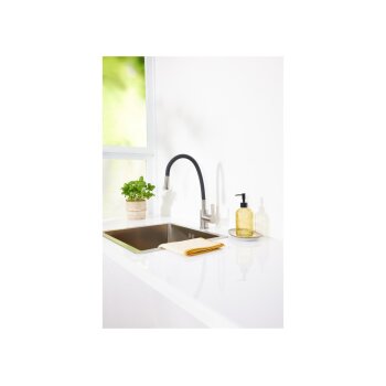 LIVARNO home Küchenarmatur, mit flexiblen Auslauf, schwarz - B-Ware neuwertig