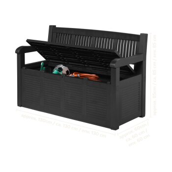 LIVARNO® Gartenbank, in Holzoptik, 280 L - B-Ware