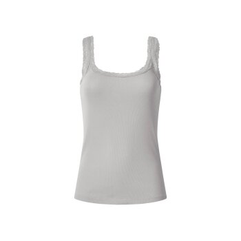 esmara® Damen Gerippte Tops mit Spitze, 3 Stück - B-Ware