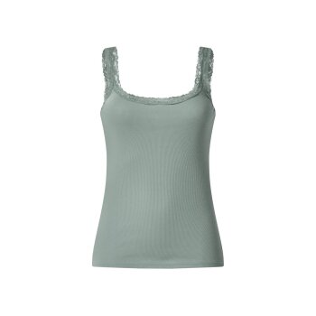 esmara® Damen Gerippte Tops mit Spitze, 3 Stück - B-Ware