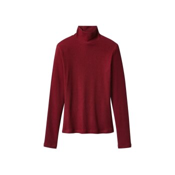 esmara® Damen Gerippte Rollkragenshirts, 2 Stück (rot/beige, S(36/38)) - B-Ware neuwertig