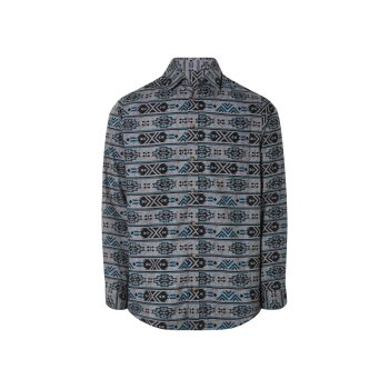 LIVERGY® Herren Flanell-Freizeithemd, mit abgerundetem Saum (gemustert/grau/schwarz, XL(43/44)) - B-Ware sehr gut