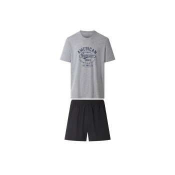 esmara Men Herren Pyjama (grau/schwarz, S(44/46)) -...