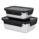 SILVERCREST® Edelstahl-Frischhaltedosen-Set (Rechteckig, Silber/Schwarz) - B-Ware sehr gut