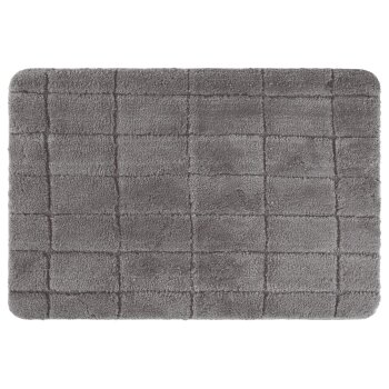 LIVARNO home Kurzflor-Badematte, 60 x 90 cm, mit rutschhemmender Unterseite (Grau) - B-Ware neuwertig