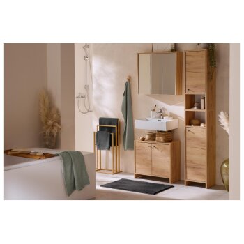 LIVARNO® Spiegelschrank Verona, mit 6 Einlegeböden, Wotan-Eiche - B-Ware Transportschaden