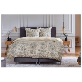 LIVARNO Satin Wendebettwäsche, 260 x 240 cm, creme/grau - B-Ware sehr gut
