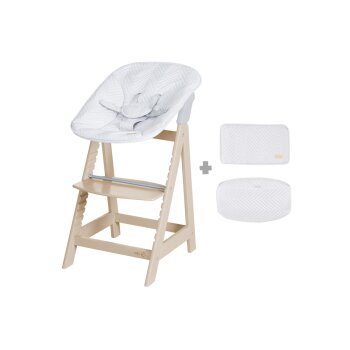 roba 2-in-1 Treppenhochstuhl Born Up Zickzack, mit SItzverkleinerer, cashmere - B-Ware Transportschaden Kosmetisch