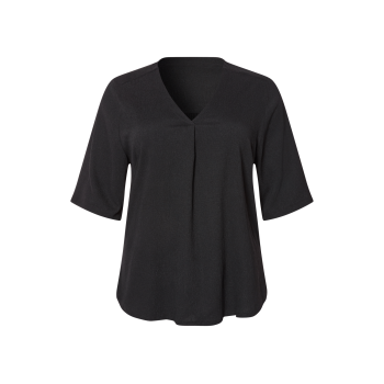 esmara® Damen Bluse, kurzarm (Schwarz, XL(48/50)) - B-Ware neuwertig