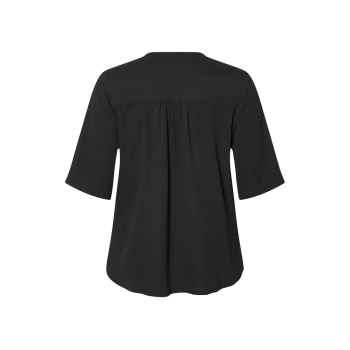 esmara® Damen Bluse, kurzarm (Schwarz, XL(48/50)) - B-Ware neuwertig