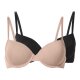 esmara® 2er Set Damen Bügel-BHs, 85C, schwarz/beige - B-Ware neuwertig