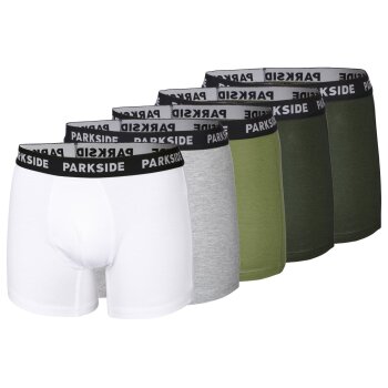 PARKSIDE® Herren Boxershorts, 5er Set, XXL, grau/grün/weiß - B-Ware neuwertig