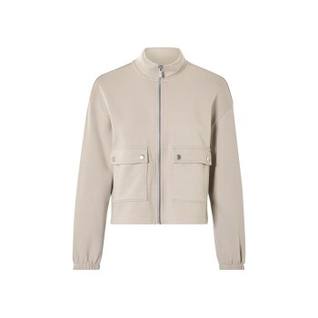 esmara® Damen Sweatjacke, mit Baumwolle (Beige, L (44/46)) - B-Ware neuwertig