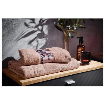 LIVARNO® Frottier-Handtücher, 2 Stück, 50 x 100 cm (rosa/gemustert) - B-Ware neuwertig