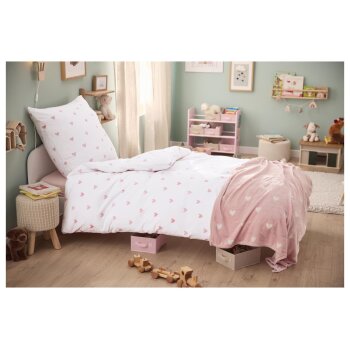 LIVARNO® Kinder Bettwäsche, Edel-Renforcé, 140 x 200 cm, weiß - B-Ware neuwertig