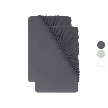 LIVARNO® Jersey-Spannbettlaken-Set, 2 Stück,...