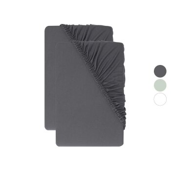 LIVARNO® Jersey-Spannbettlaken-Set, 2 Stück,...