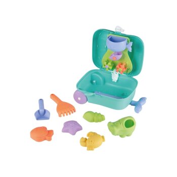 LUPILU® Rollkoffer mit Strandspielzeug (Blau) - B-Ware neuwertig