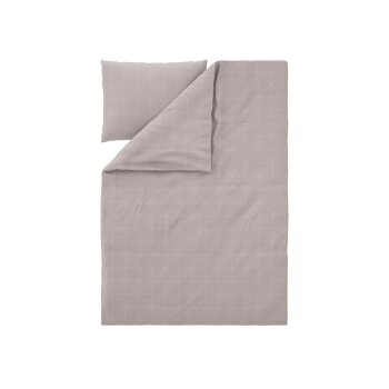 LIVARNO® Bettwäsche, aus Mikrofaser Satin, 140 x 200 cm, Geometrie/ beige - B-Ware neuwertig