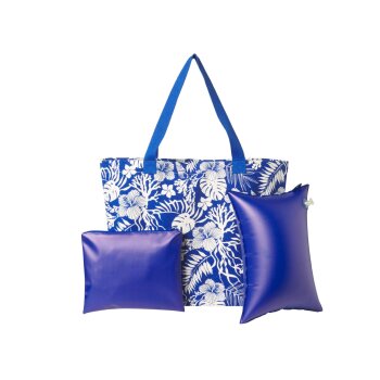 CRIVIT Damen Strandtaschen-Set, 3-teilig, mit separater Bikinitasche (Tropical) - B-Ware neuwertig