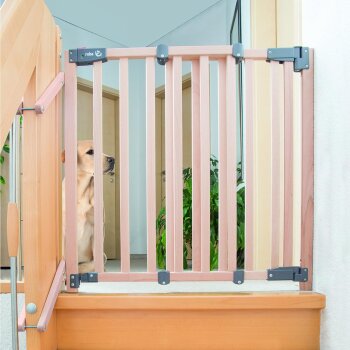 roba Treppenschutzgitter Safety Up, Schutzgitter mit Ampelfunktion, Buche massiv, 93,5 - 120,5 cm - B-Ware