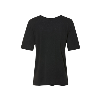 ESMARA® Damen T-Shirt mit Leinen (Schwarz, L(44/46)) - B-Ware neuwertig