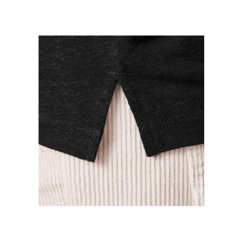ESMARA® Damen T-Shirt mit Leinen (Schwarz, L(44/46)) - B-Ware neuwertig