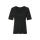 ESMARA® Damen T-Shirt mit Leinen (Schwarz, L(44/46)) - B-Ware neuwertig